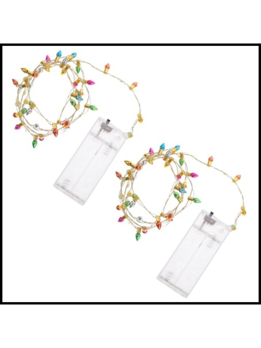 Mini Christmas Tree String Lights 4Pcs 38in Multicolor LED Battery Operated